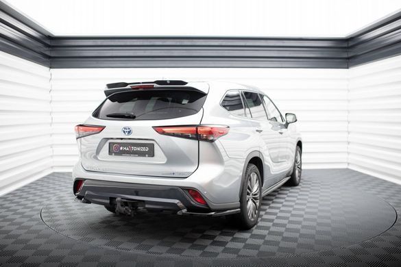 Накладка на задний бампер елероны для Toyota Highlander 2019- г.в. Тойота Хайлендер, Черный, Toyota, Накладка на передний бампер, Не требуется, ABS-пластик, Новое, На штатные места