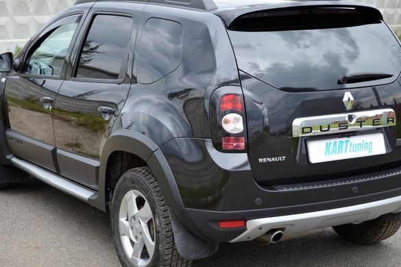 Накладки на задние фонари Renault Duster 2010-2014 г.в. Рено Дастер дорестайлинг, Черный, Renault, Не требуется, ABS-пластик, Duster, Новое, На штатные места, DUSTER 2010-
