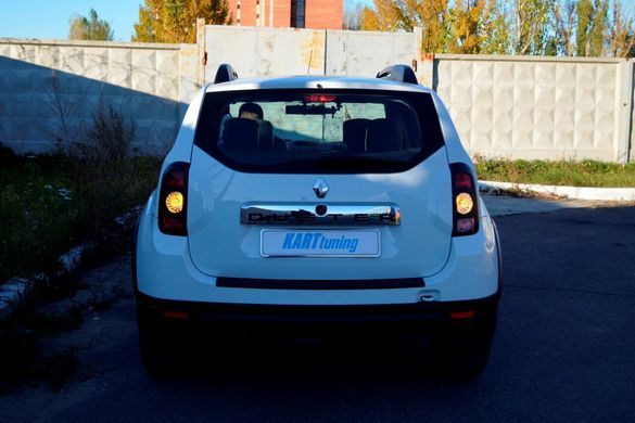 Накладки на задние фонари Renault Duster 2010-2014 г.в. Рено Дастер дорестайлинг, Черный, Renault, Не требуется, ABS-пластик, Duster, Новое, На штатные места, DUSTER 2010-