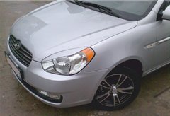 Реснички на фары Hyundai Accent 2005+ Хюндай Акцент