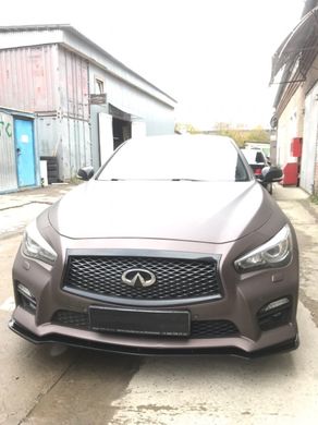 Спойлер переднего бампера Сплиттер Infiniti Q50 под спорт бампер 2013+ г.в. Иифинити к50