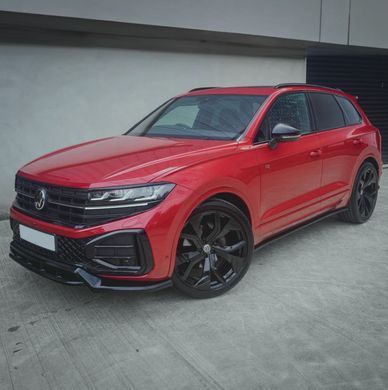 Накладка на передний бампер сплиттер для Volkswagen Touareg 2023+ г.в. R-line рестайлинг, Черный, Volkswagen, Накладка на передний бампер, Не требуется, ABS-пластик, Touareg, Новое, На штатные места