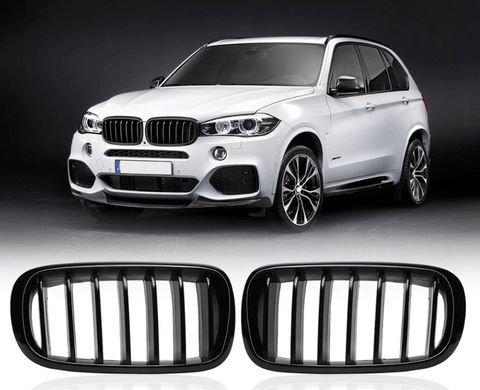 Решетки радиатора ноздри BMW X5 F15 \ X6 F16 2013-2018 г.в. с одиночными ребрами