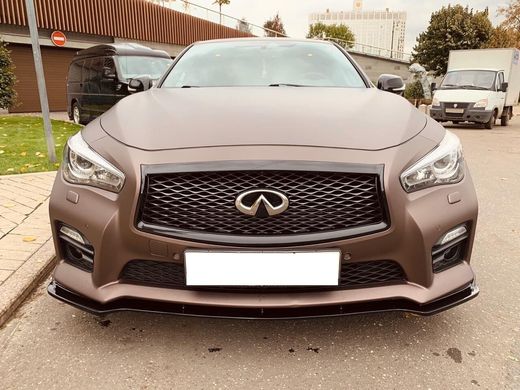 Спойлер переднього бампера Сплиттер Infiniti Q50 під спорт бампер 2013+ р.в. Ііфініті К50