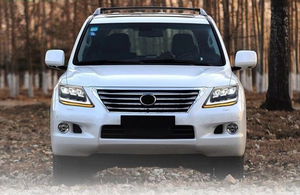 Передние фары на лед диодах Lexus LX 570 2007-2015 г.в. в стиле 2016+, Lexus, Альтернативная оптика, LX, Новое, На штатные места, LX (URJ) 2007-