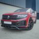 Накладка на передний бампер сплиттер для Volkswagen Touareg 2023+ г.в. R-line рестайлинг, Черный, Volkswagen, Накладка на передний бампер, Не требуется, ABS-пластик, Touareg, Новое, На штатные места