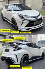 , Серый грунт (под покраску), Toyota, Комплект обвеса, Требуется, Стеклопластик, C-HR, Новое, На штатные места, C-HR 2016-