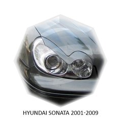 Реснички на фары Hyundai SONATA 1998-2005 г.в., Серый грунт (под покраску), Hyundai, Декоративные накладки, Требуется, ABS-пластик, Sonata, Новое, SONATA IV (EF) 1998-2005