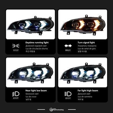 Передні тюнинг лед фари для BMW X5 E70 2007-2013 р.в. БМВ Х5 Е70, BMW, Альтернативная оптика, X5, Новое, На штатные места, X5 (E70) 2007-2012