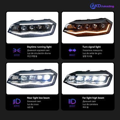 Передние тюнинг лед фары для Volkswagen Polo 2017-2022 г.в. Волксваген Поло, Volkswagen, Альтернативная оптика, Polo, Новое, На штатные места