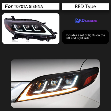 Передние тюнинг лед фары Toyota Sienna 2011-2019 г.в. Тойота Сиена, Toyota