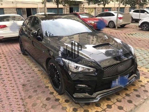 Карбоновый капот Infiniti Q50 2013+ г.в., Черный, Infiniti, Не требуется, Карбон, Q50, Новое, На штатные места, Q50 (V37) 2013-