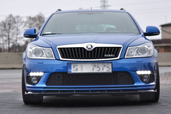 Спойлер переднего бампера сплиттер Skoda Octavia A5 RS 2009-2013, Черный, Skoda, Накладка на передний бампер, По желанию, ABS-пластик, Octavia, Новое, На штатные места, OCTAVIA (1Z3) 2004-