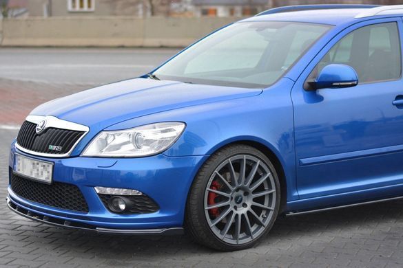 Спойлер переднего бампера сплиттер Skoda Octavia A5 RS 2009-2013, Черный, Skoda, Накладка на передний бампер, По желанию, ABS-пластик, Octavia, Новое, На штатные места, OCTAVIA (1Z3) 2004-