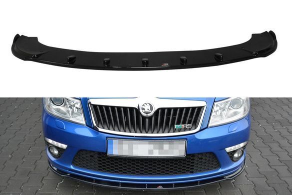 Спойлер переднего бампера сплиттер Skoda Octavia A5 RS 2009-2013, Черный, Skoda, Накладка на передний бампер, По желанию, ABS-пластик, Octavia, Новое, На штатные места, OCTAVIA (1Z3) 2004-