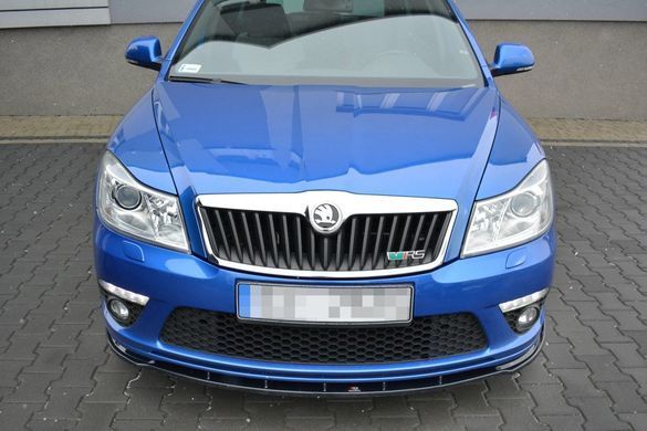 Спойлер переднего бампера сплиттер Skoda Octavia A5 RS 2009-2013, Черный, Skoda, Накладка на передний бампер, По желанию, ABS-пластик, Octavia, Новое, На штатные места, OCTAVIA (1Z3) 2004-