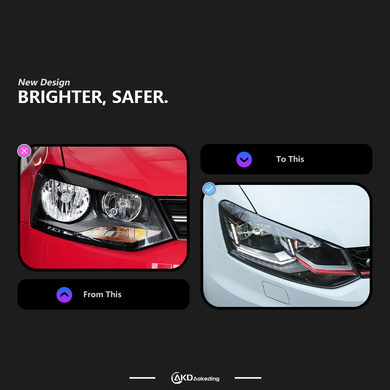 Передние лед фары для Volkswagen Polo 2009-2016 г.в. Волксваген Поло, Черный, Volkswagen, Альтернативная оптика, Polo, Новое, На штатные места, POLO (6R, 6C) 2009-