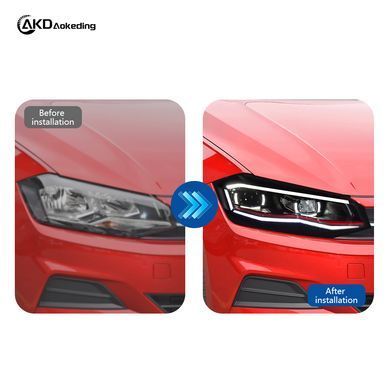 Передние лед фары Volkswagen Polo 2019-2024 г.в. Волксваген Поло