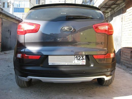 Накладка на задний бампер ( юбка, губа, спойлер бампера ) Kia Sportage 2010-2015 г.в.