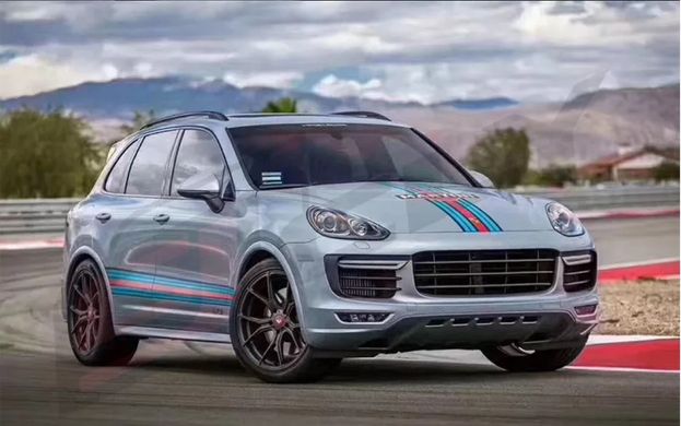 Тюнинг комплект для Porsche Cayenne 2015-2018 г.в. стиль 958.2, Серый грунт (под покраску), Внешний Тюнинг, Porsche, Комплект обвеса, Требуется, Полипропилен, Cayenne, Новое, На штатные места, CAYENNE 2010-