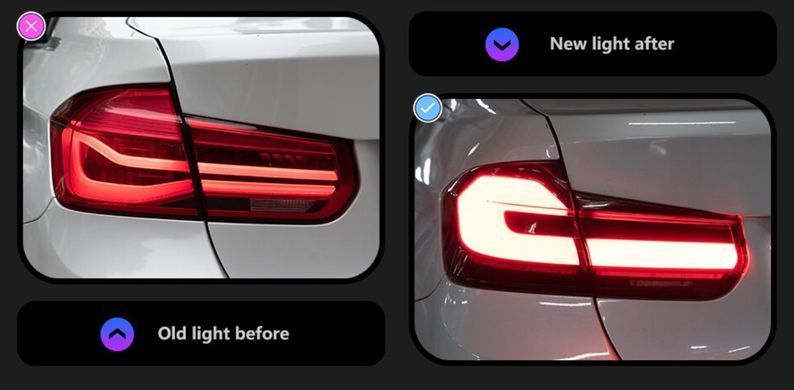 Задні ліхтарі для BMW 3 серії F30 2012-2018 р.в. у стилі F90, Зовнішній тюнінг, BMW, Альтернативная оптика, 3-Series, Новое, На штатные места, 3 (F30, F35, F80) 2011-