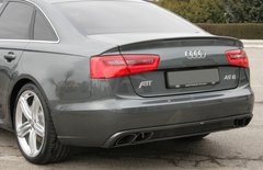 Спойлер кришки багажника Audi A6 C7 седан 2011-2018 р.в. Ауді А6 стиль ABT, Серый грунт (под покраску), Зовнішній тюнінг, Audi, Спойлер, Требуется, Стекловолокно, A6, Новое, На штатные места, A6 (4G2, C7) 2010-