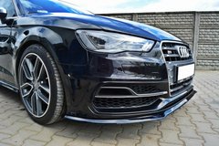 Накладка спліттер переднього бампера Audi A3 S-line 2013-2016 р.в. Ауді А3 Maxton Design