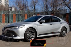 Молдинги на двери Toyota Camry XV70 2017-, Черный, Toyota, Молдинги дверей, Не требуется, ABS-пластик, Camry, Новое, На штатные места, CAMRY (V70) 2018-