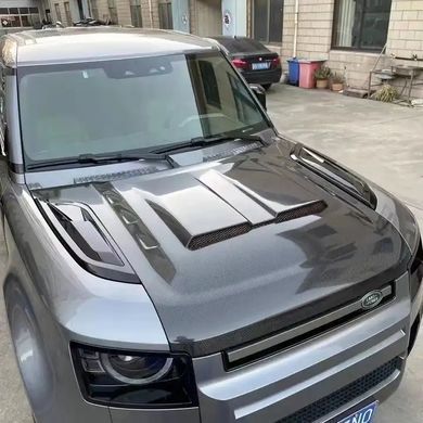 Карбоновий капот для Land Rover Defender 2020 р.в. Дефендер, Зовнішній тюнінг, Land Rover, Капот, Не требуется, Defender, Новое, На штатные места, Defender 2020-