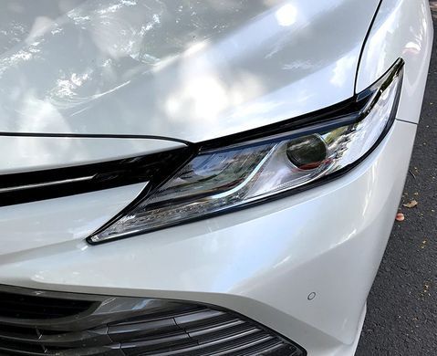 Накладки на фари вії Toyota Camry XV70 2018+ р.в. Тойота Камрі, Черный, Toyota, Декоративные накладки, Требуется, Стекловолокно, Camry, Новое, На штатные места, CAMRY (V70) 2018-