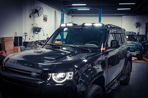 Люстра с ДХО Land Rover Defender 2020+ г.в. Дефендер, Черный, Внешний Тюнинг, Land Rover, Не требуется, ABS-пластик, Defender, Новое, На штатные места, Defender 2020-