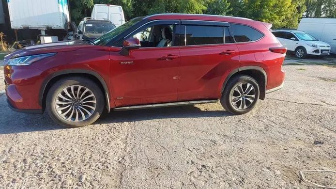 Дефлекторы на окна с хром молдингом для Toyota Highlander 2019- г.в. комплект 4шт Тойота Хайлендер, Черный