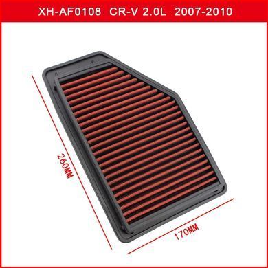 Фильтр нулевого сопротивления в штатное место для Honda CR-V 2007-2019 года 1.5 2.0L 2.4L Turbo, Красный, Воздушный фильтр, Honda, CR-V, Новое, На штатные места