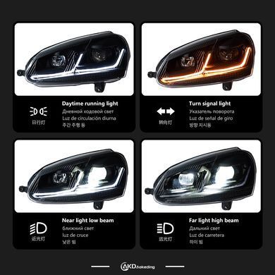 Передние тюнинг лед фары для Volkswagen Golf 5 2003-2008 г.в. Гольф 5, Volkswagen, Альтернативная оптика, Golf, Новое, На штатные места, GOLF V (1K1) 2003-2009