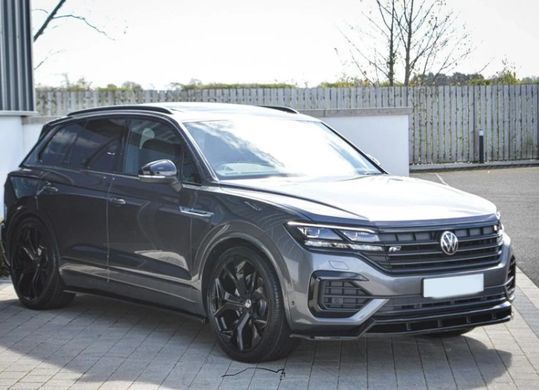Накладка на передний бампер сплиттер для Volkswagen Touareg 2018-2023 г.в. R-line дорестайлинг, Черный, Volkswagen, Накладка на передний бампер, Не требуется, ABS-пластик, Touareg, Новое, На штатные места