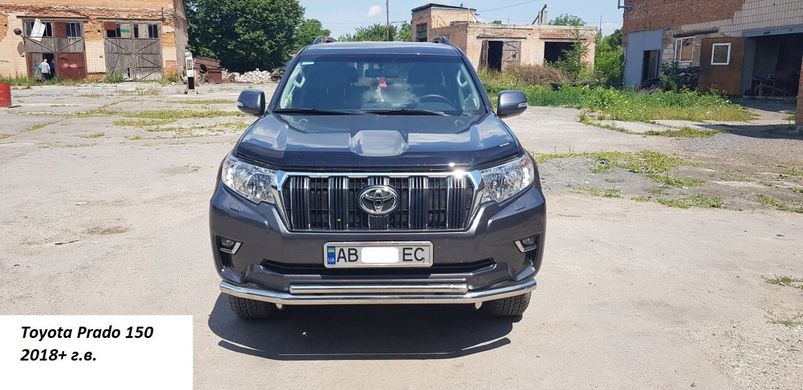 Защита переднего бампера двойной ус Toyota Prado 150 2018+ г.в.