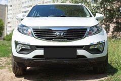 Обвес на передний бампер Kia Sportage 2010-2015 г.в. черная