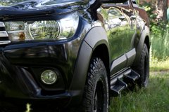 Розширювачі колісних арок (винос 25 мм) Toyota Hilux 2015-2018 (VIII дорестайлінг), Черный, Toyota, Расширители арок, Не требуется, ABS-пластик, Hilux, Новое, На штатные места, Hilux 2015-