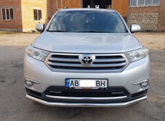 Защита переднего бампера одинарный ус Toyota Highlander 2010-2013 г.в.