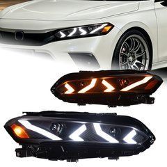 Передние тюнинг лед фары Honda Civic 2022+ г.в. Хонда Цивик 11, Honda, Альтернативная оптика, Civic, Новое, На штатные места