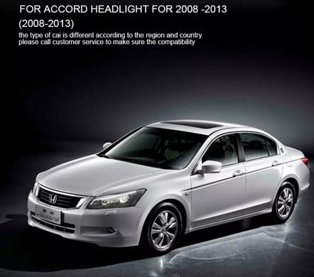 Передние лед фары Honda Accord USA 2008-2013 г.в. Хонда Акорд, Внешний Тюнинг, Honda, Альтернативная оптика, Accord, Новое, На штатные места, ACCORD VIII (CU) 2008-