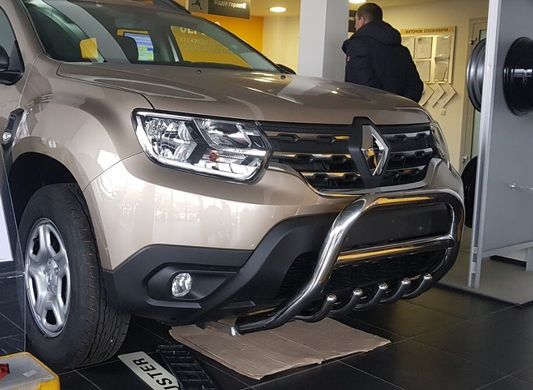 Защита переднего бампера Renault Duster 2018+ г.в. Рено Дастер