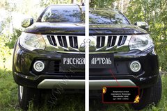 Захисна сітка решітки переднього бампера Mitsubishi L200 2015-2018 р.в. Л200