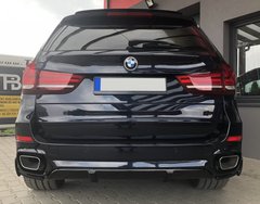 Дифузор накладка заднього бампера для BMW X5 F15 з 3х частин 2013-2018 р.в. БМВ Х5 Ф15, Серый грунт (под покраску), Зовнішній тюнінг, BMW, Накладка на задний бампер, Требуется, Стекловолокно, X5, Новое, На штатные места, X5 (F15) 2013-