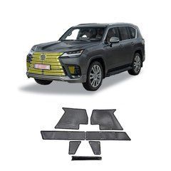 Защитная сетка переднего бампера для Lexus LX600 \550d 2021+ г.в. Лексус ЛХ600, Черный