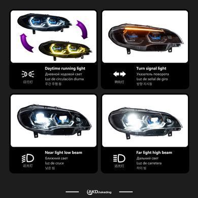 Передние тюнинг лед фары для BMW X5 E70 2007-2013 г.в. БМВ Х5 Е70, BMW, Альтернативная оптика, X5, Новое, На штатные места, X5 (E70) 2007-2012