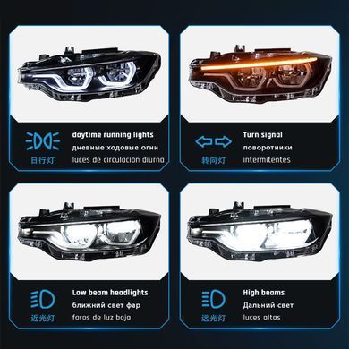 Передние тюнинг лед фары для BMW F30 2012-2018 г.в. БМВ Ф30