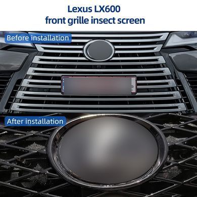 Защитная сетка переднего бампера для Lexus LX600 \550d 2021+ г.в. Лексус ЛХ600, Черный