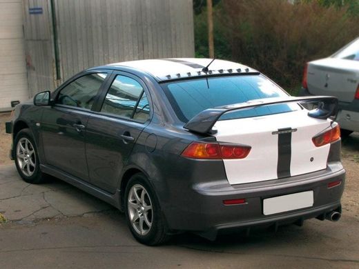 Козырек заднего стекла ( спойлер, бленда ) Mitsubishi Lancer X 2007+ Митсубиси Лансер Х ABS пластик