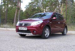 Накладка "Губа" переднього бампера Renault Sandero \ Sandero Stepway 2009-2013 г.в., Черный, Renault, Защита переднего бампера, ABS-пластик, Sandero, Новое, На штатные места, SANDERO 2008-